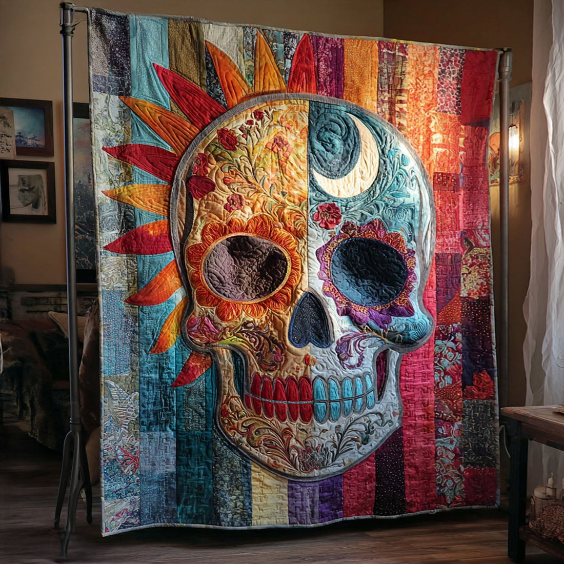 Mystic Skull Quilted Blanket Christmas Throw Blanket Christmas Gifts For Labrador Lovers - Marykun