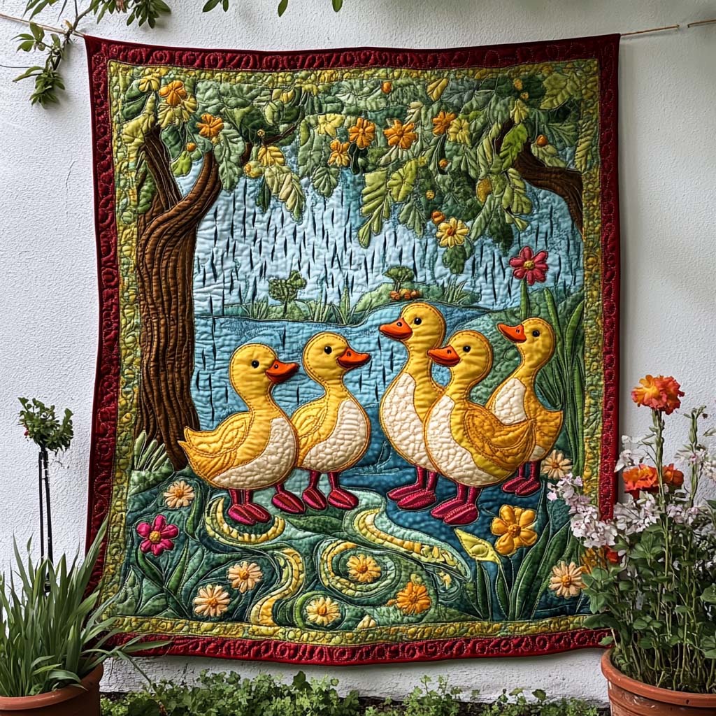 Nature Duck Path Quilted Blanket Christmas Bedroom Decor Duck Christmas Presents - Marykun