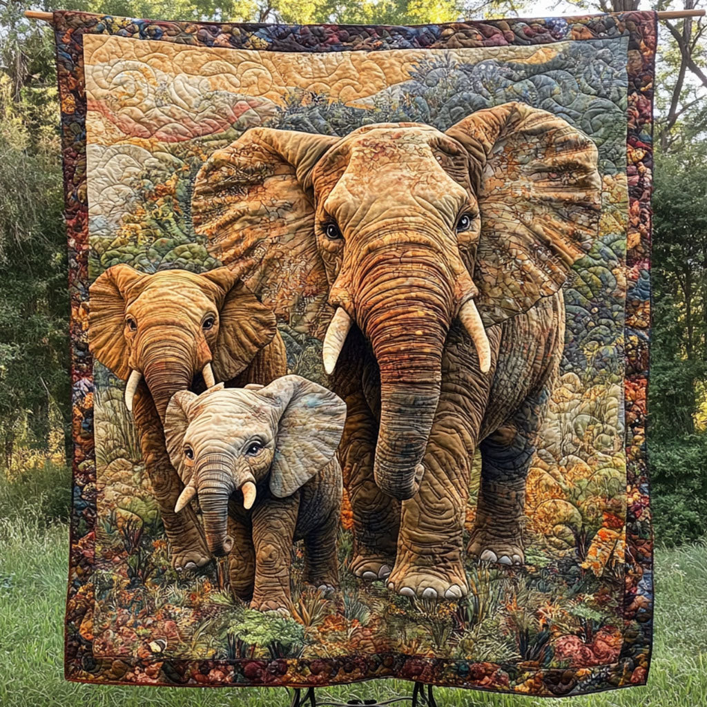 Nature Giants Quilted Blanket Christmas Room Decor Birthday Gifts For Elephant Lovers - Marykun
