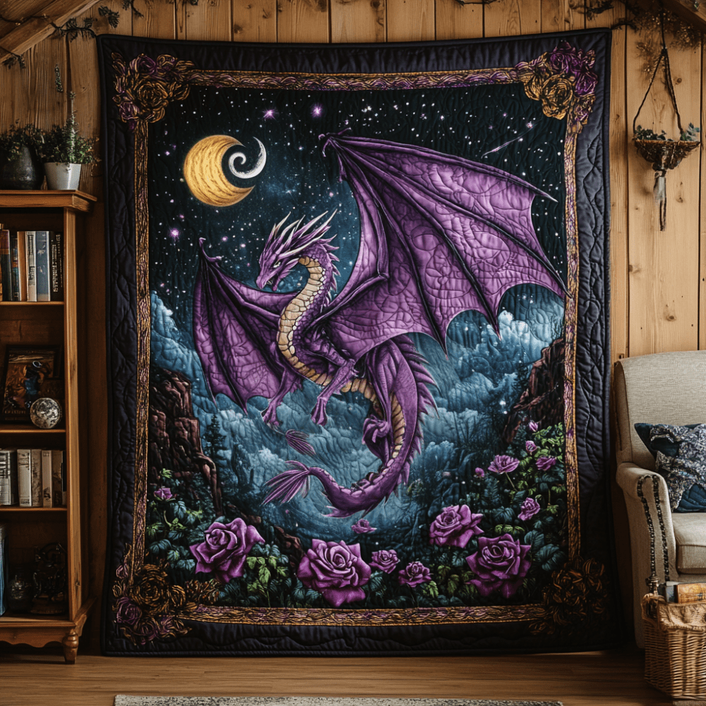 Night Dragon Quilted Blanket Best Couch Throw Blanket Dragon Presents For Men - Marykun