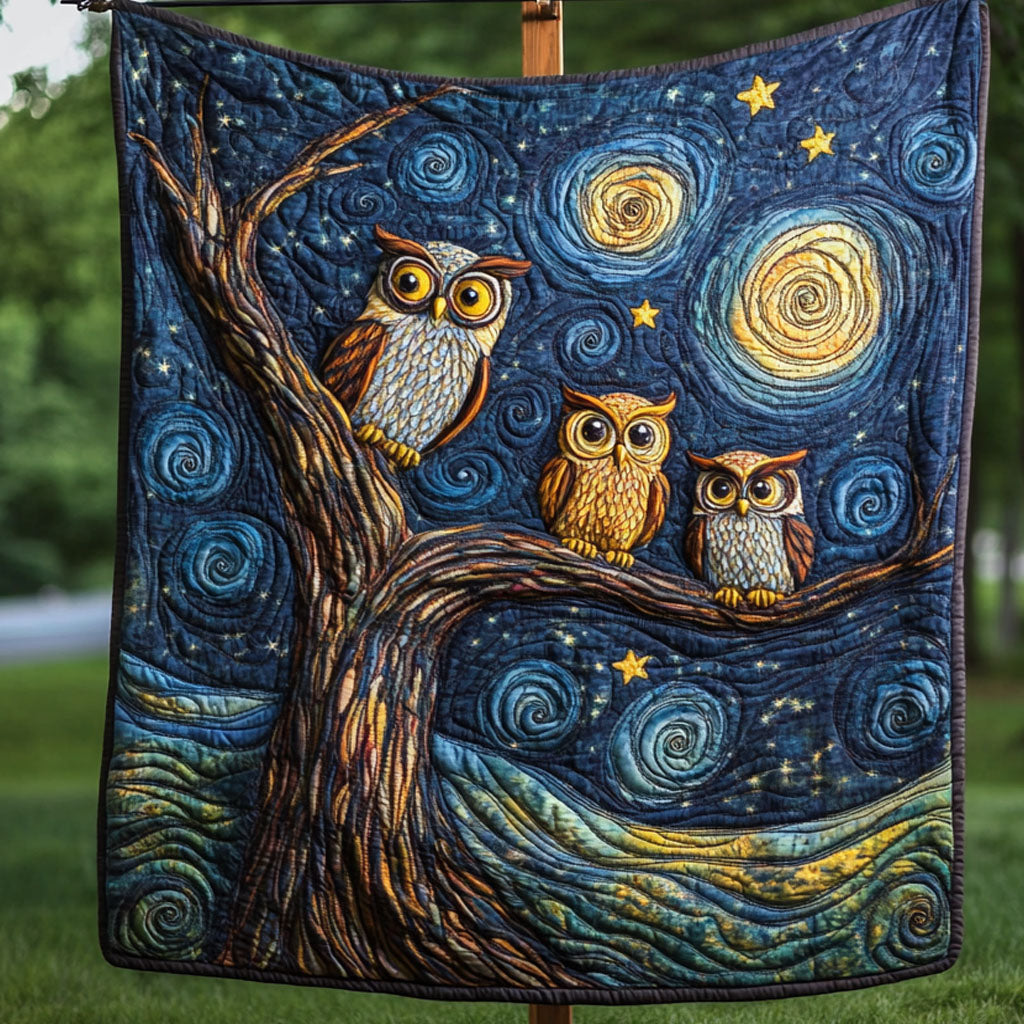 Night Watchers Quilted Blanket Best Throw Blanket Owl Merchandise Gifts - Marykun