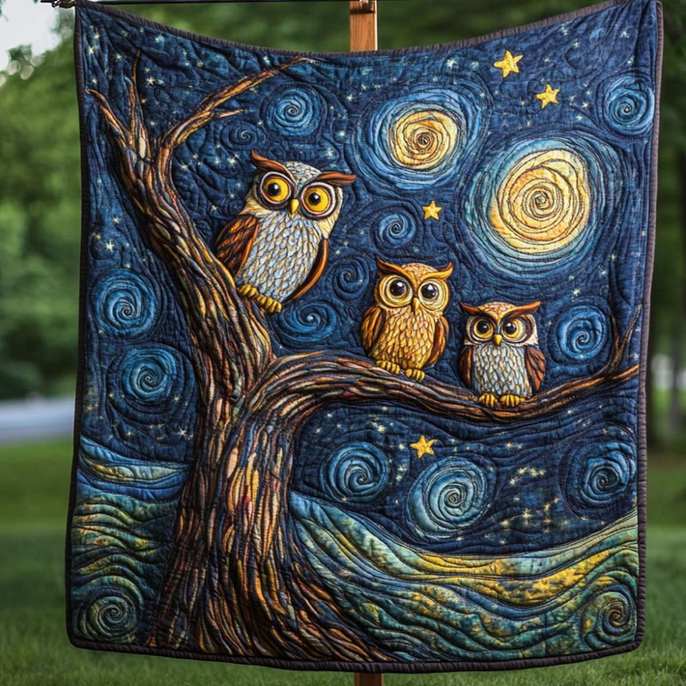 Night Watchers Quilted Blanket Best Throw Blanket Owl Merchandise Gifts - Marykun