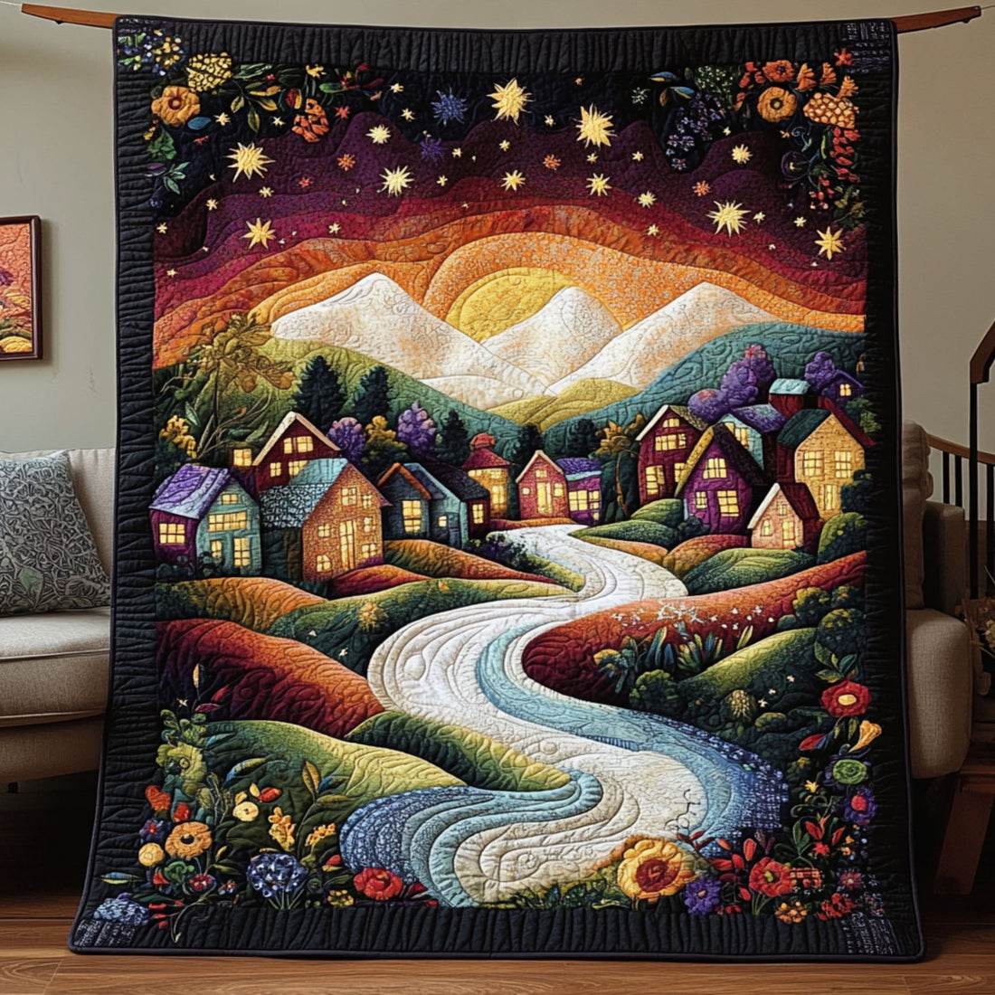 Nightfall Serenity Quilted Blanket Cute Throw Blanket Family Xmas Gifts - Marykun
