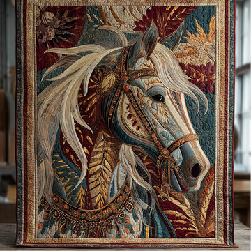 Noble Horse Quilted Blanket Christmas Throw Blanket Best Presents For Lion Lovers Birthday - Marykun