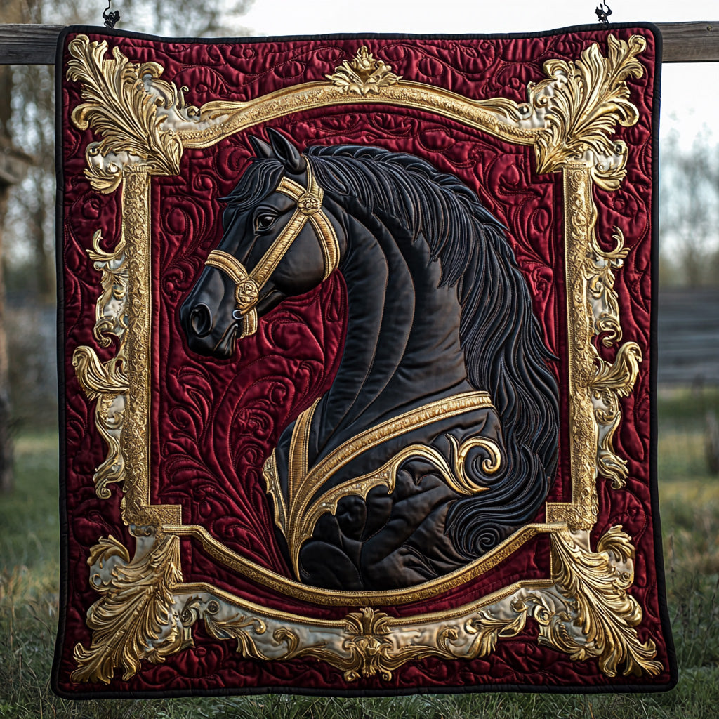 Noble Horse Quilted Blanket Holiday Throw Blanket Religious Christmas Presents - Marykun