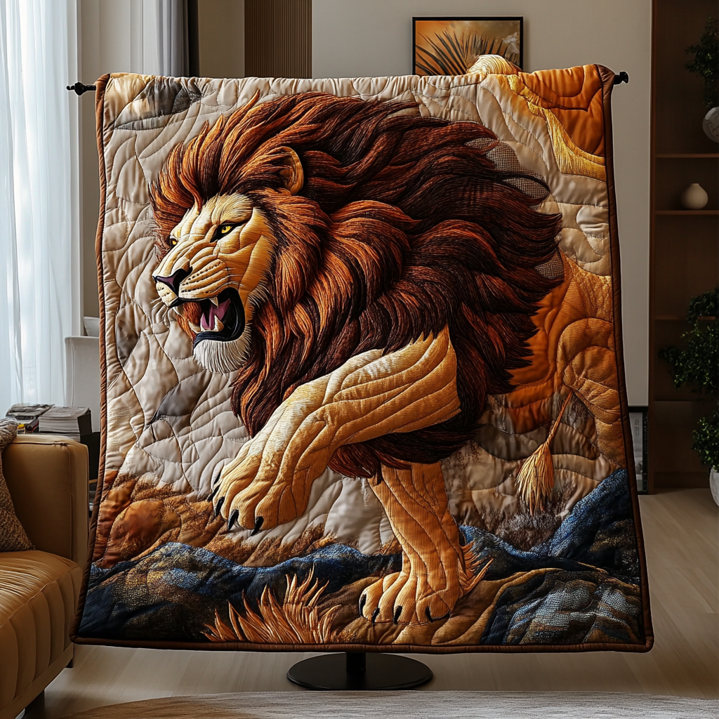 Noble King Quilted Blanket Bedroom Decor Christmas Awesome Gifts For Lion Lovers - Marykun