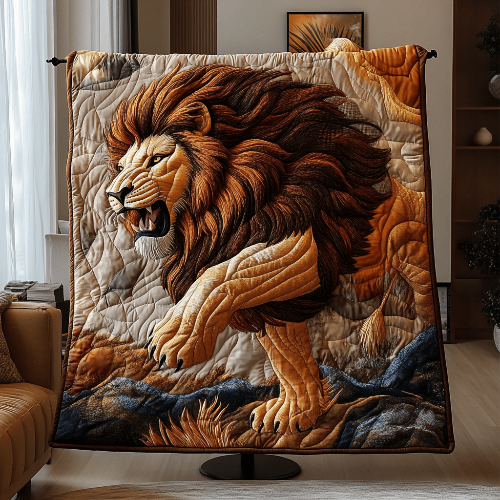Noble King Quilted Blanket Bedroom Decor Christmas Awesome Gifts For Lion Lovers - Marykun