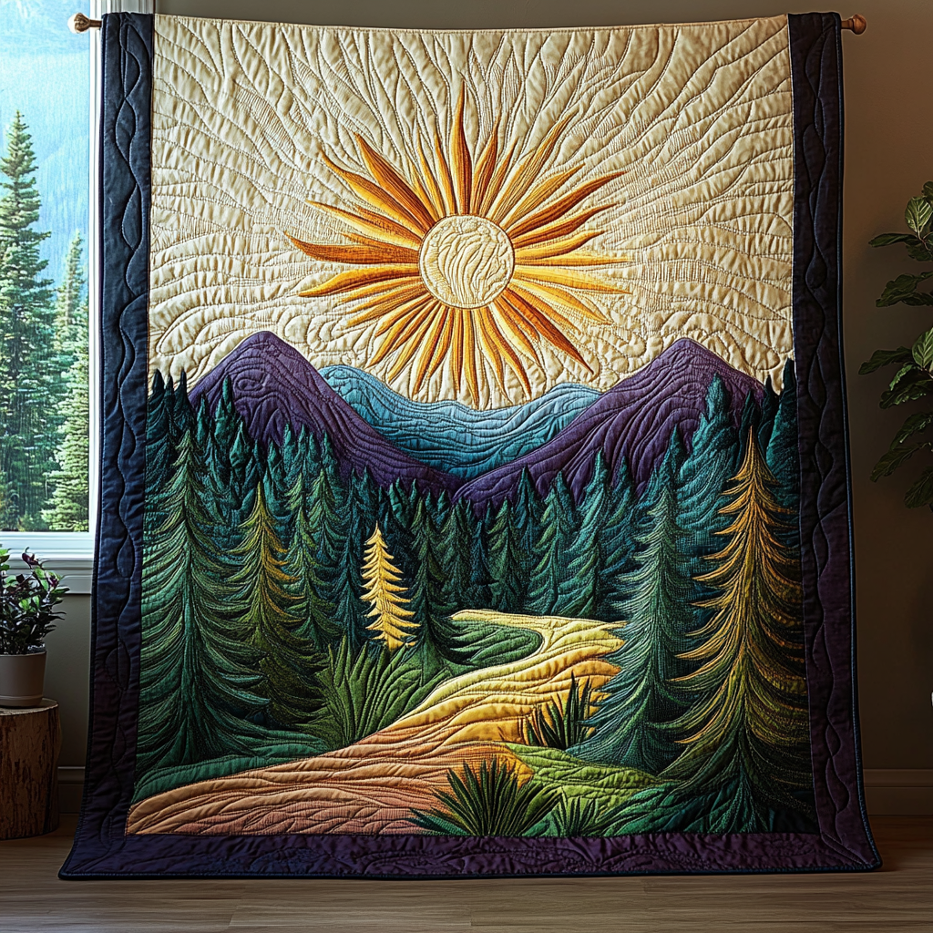 Northern Wood Quilted Blanket Bedroom Decor Unique Gifts For Nature Lovers - Marykun