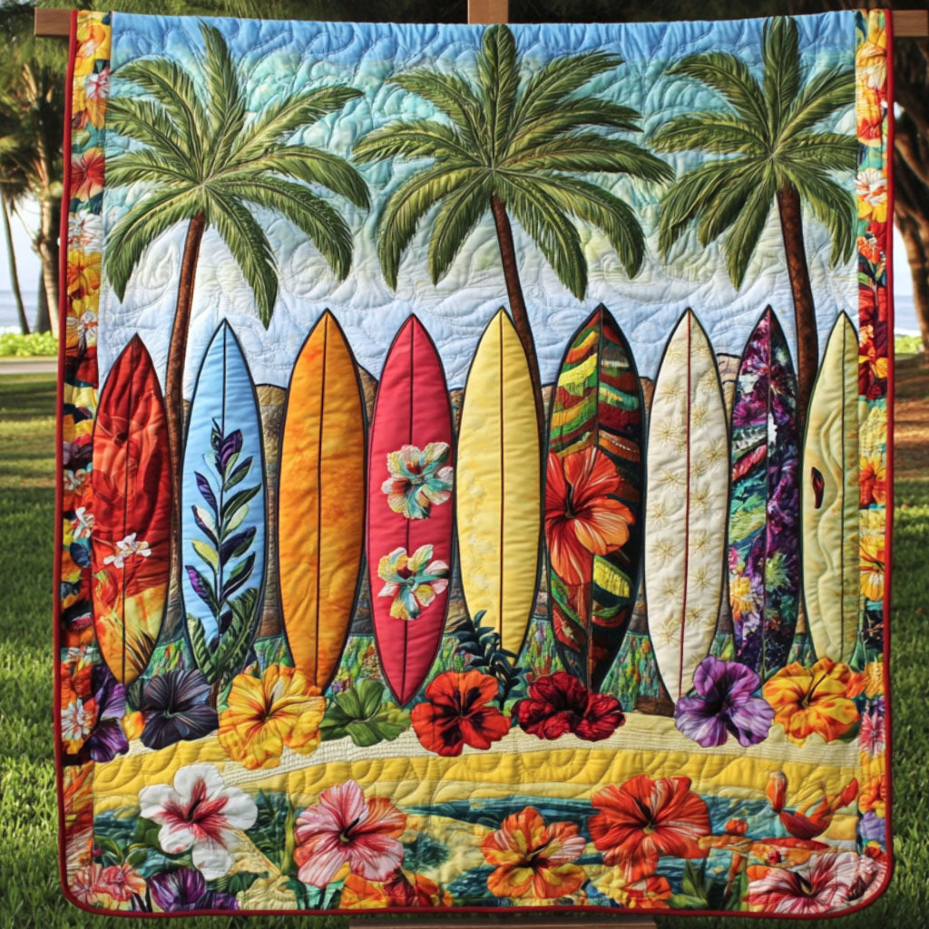 Ocean Breeze Quilted Blanket Christmas Bedroom Decor Unique Gifts For Surfers - Marykun
