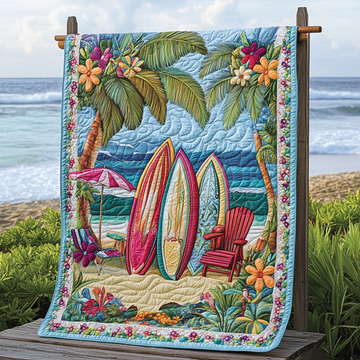 Ocean Escape Quilted Blanket Bedroom Decor Gifts For Gnome Lovers - Marykun