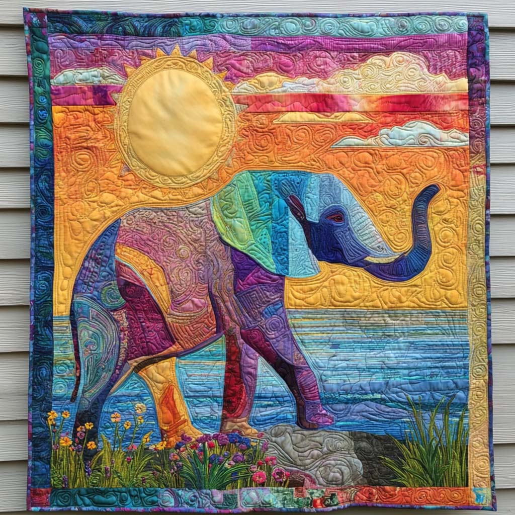 Ocean Glow Quilted Blanket Best Throw Blanket Great Gift Idea For Elephant Lovers - Marykun