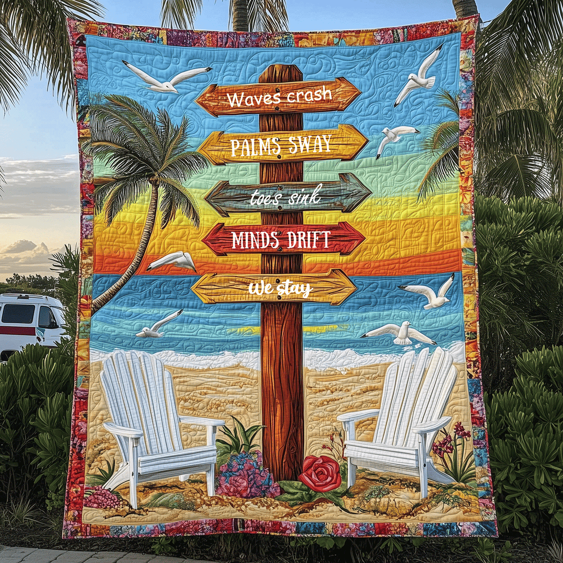Oceanfront Guide Quilted Blanket Nice Throw Blanket Gifts For Ocean Lovers - Marykun