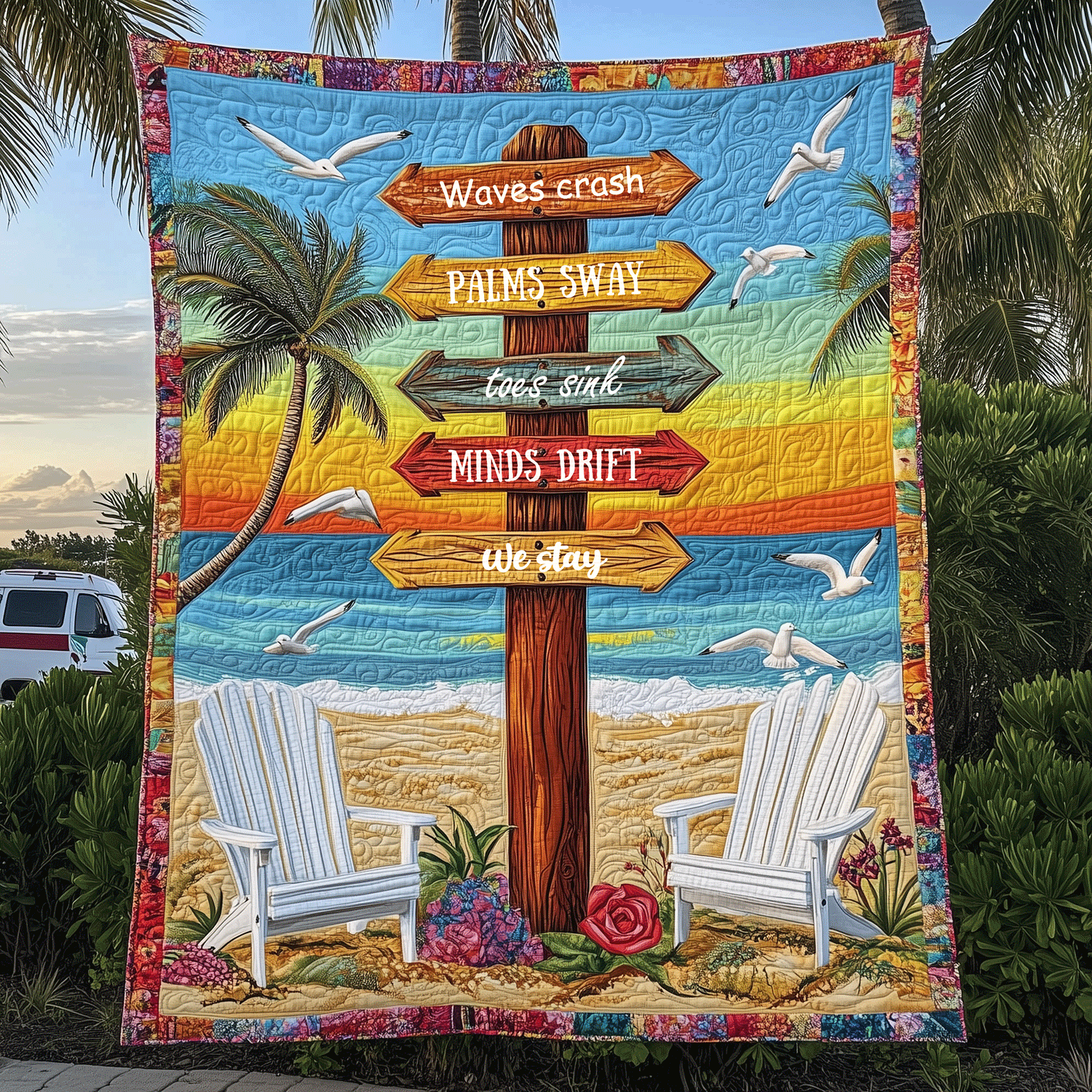Oceanfront Guide Quilted Blanket Nice Throw Blanket Gifts For Ocean Lovers - Marykun