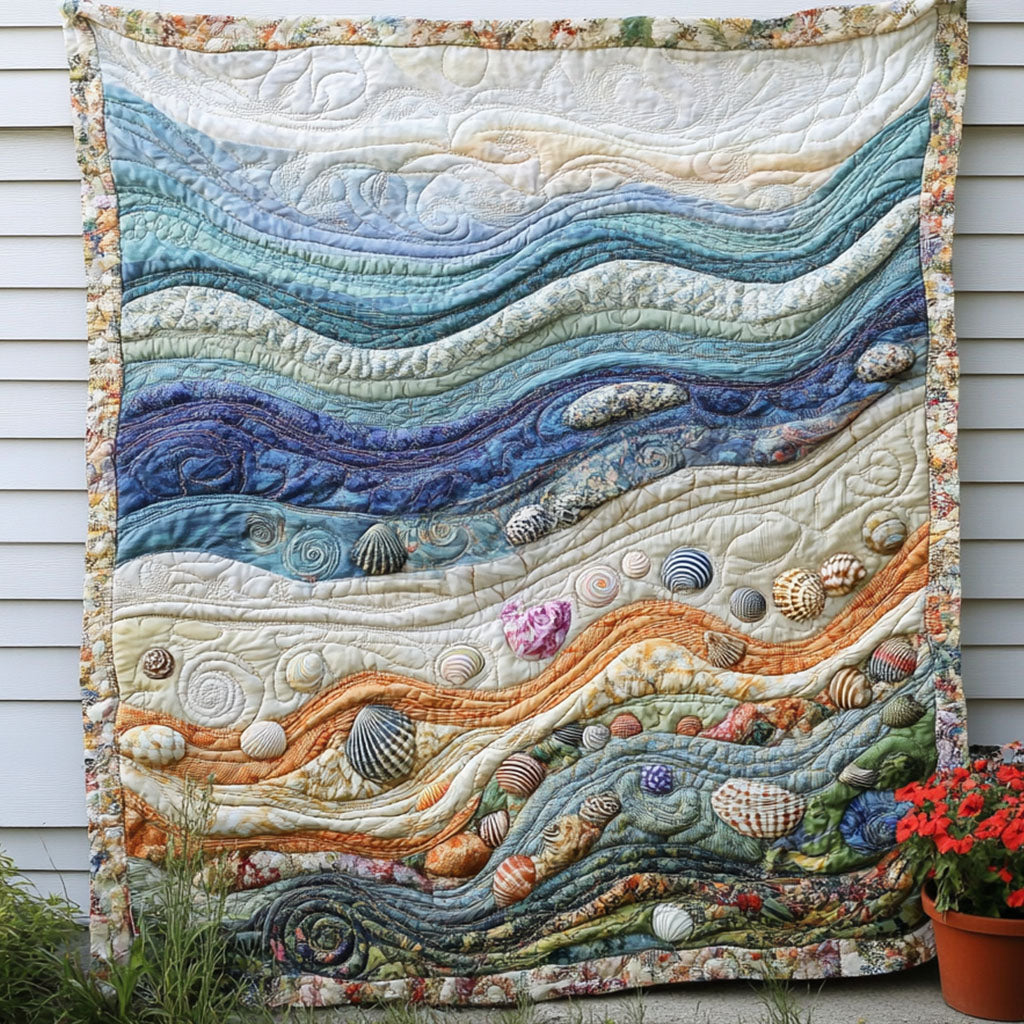 Oceanic Rhythm Quilted Blanket Bedroom Decor Christmas Presents For Ocean Lovers - Marykun