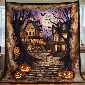 October Spirits Quilted Blanket Spooky Blankets Halloween Gifts For Her - Marykun