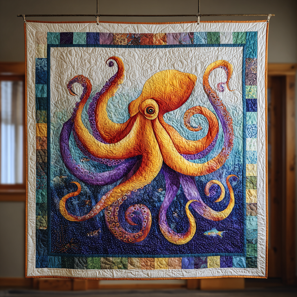 Octopus Dream Quilted Blanket Christmas Room Decor Cool Octopus Gifts - Marykun