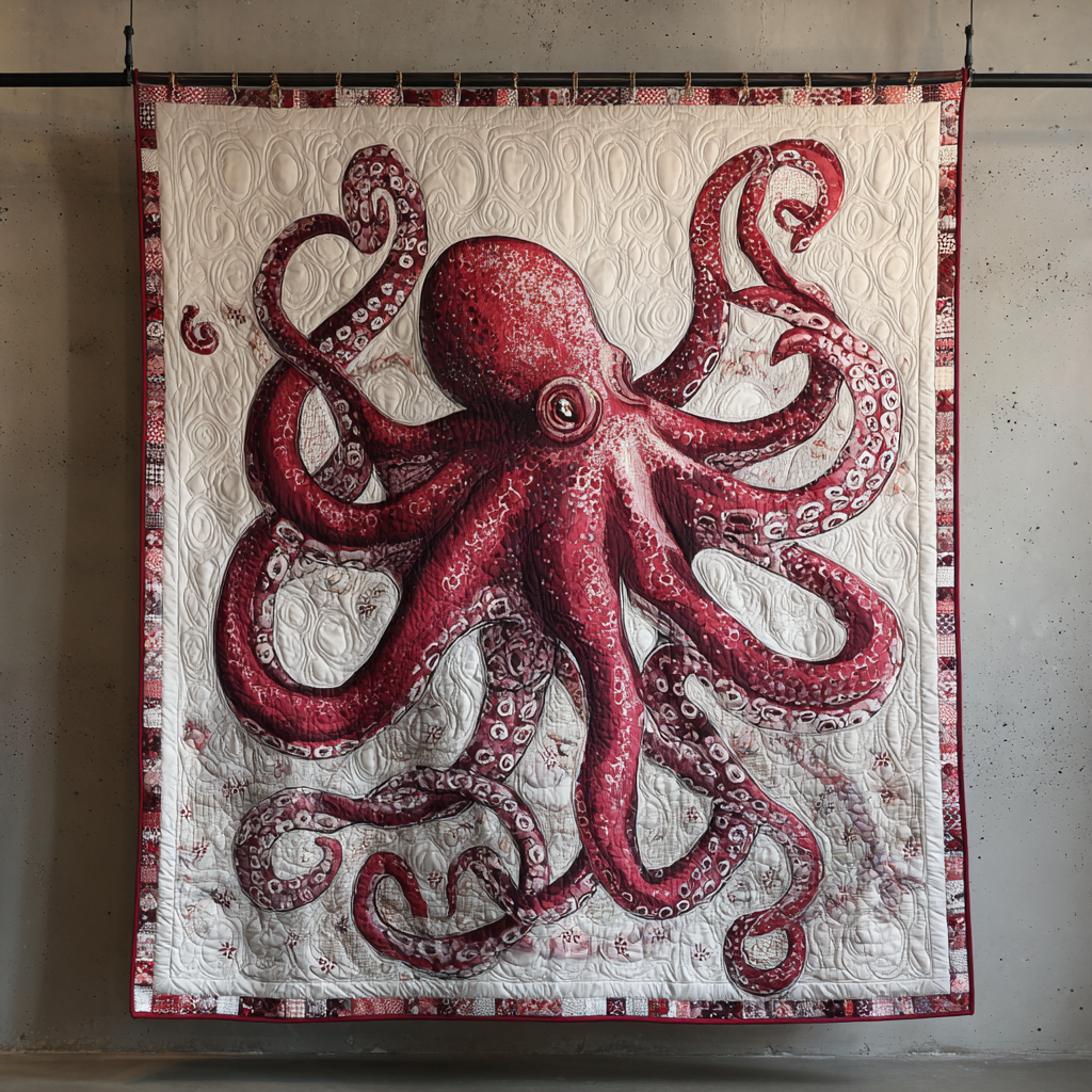 Octopus Escape Quilted Blanket Bedroom Xmas Decor Dragonfly Gifts For Women - Marykun