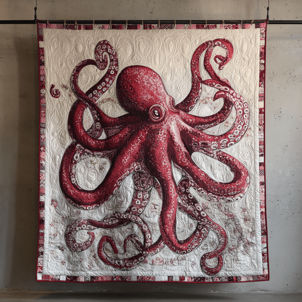 Octopus Escape Quilted Blanket Bedroom Xmas Decor Dragonfly Gifts For Women - Marykun