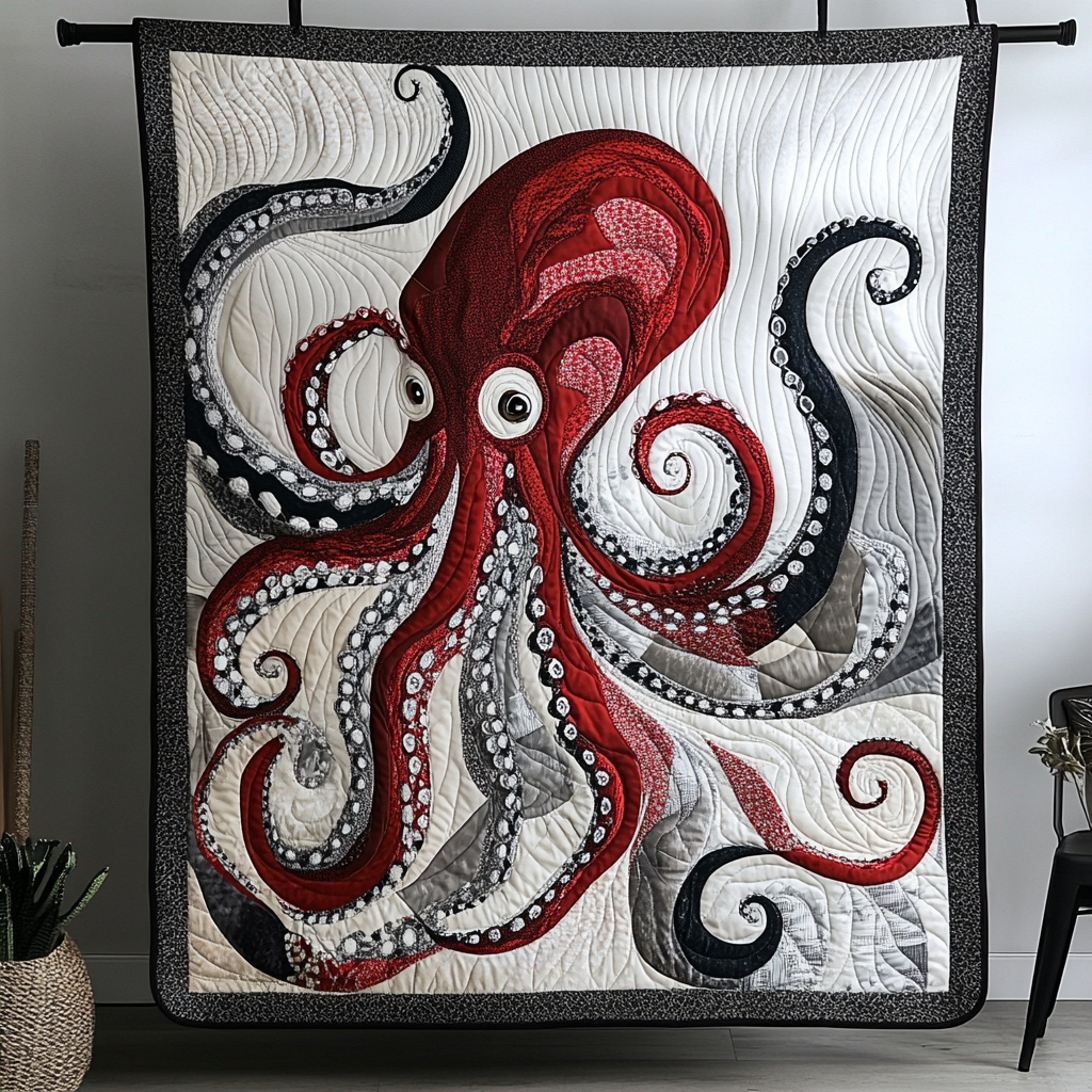 Octopus Flow Quilted Blanket Christmas Throw Blanket Dragonfly Christmas Gifts - Marykun