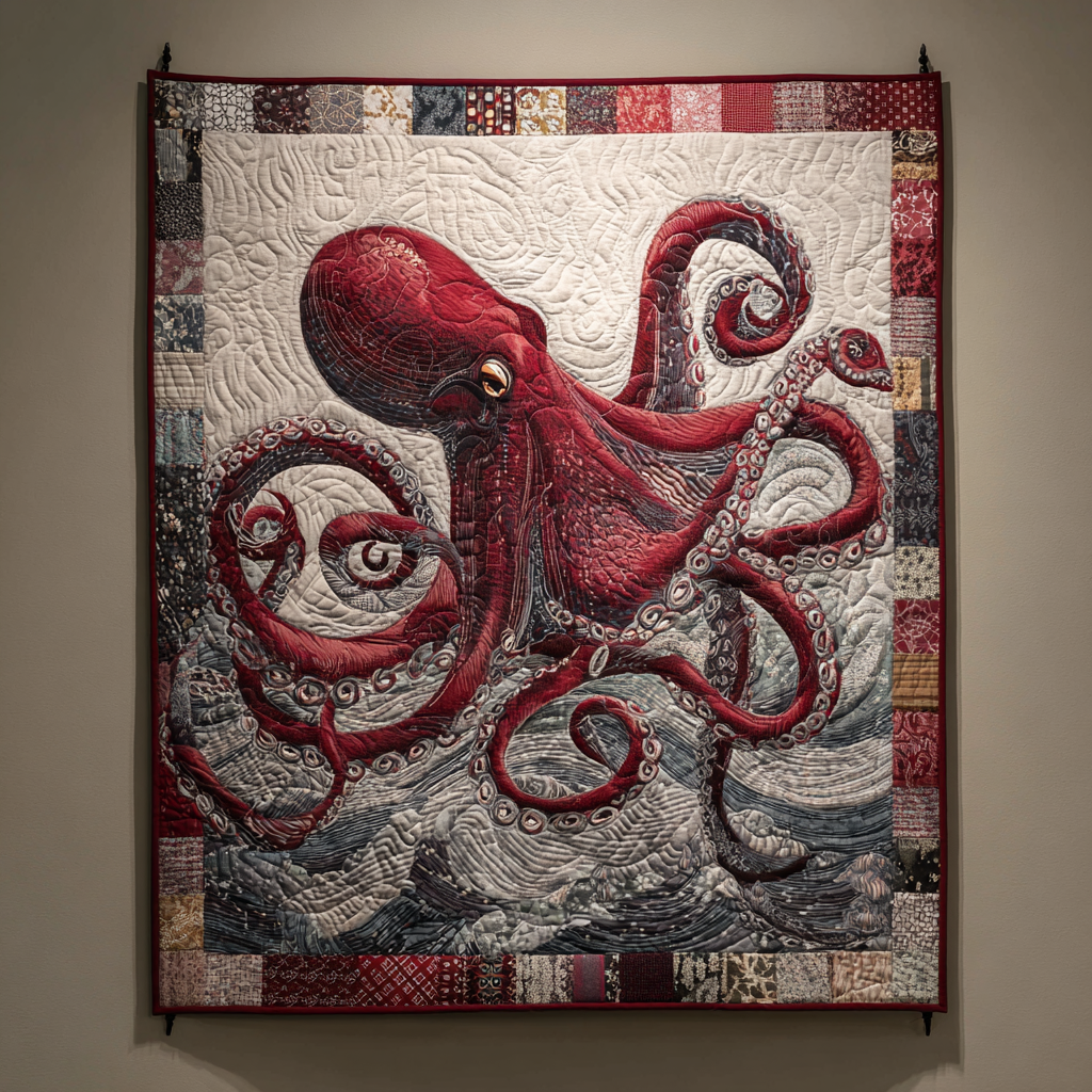 Octopus Magic Quilted Blanket Bed Christmas Decor Patriotic Best Eagle Gifts - Marykun