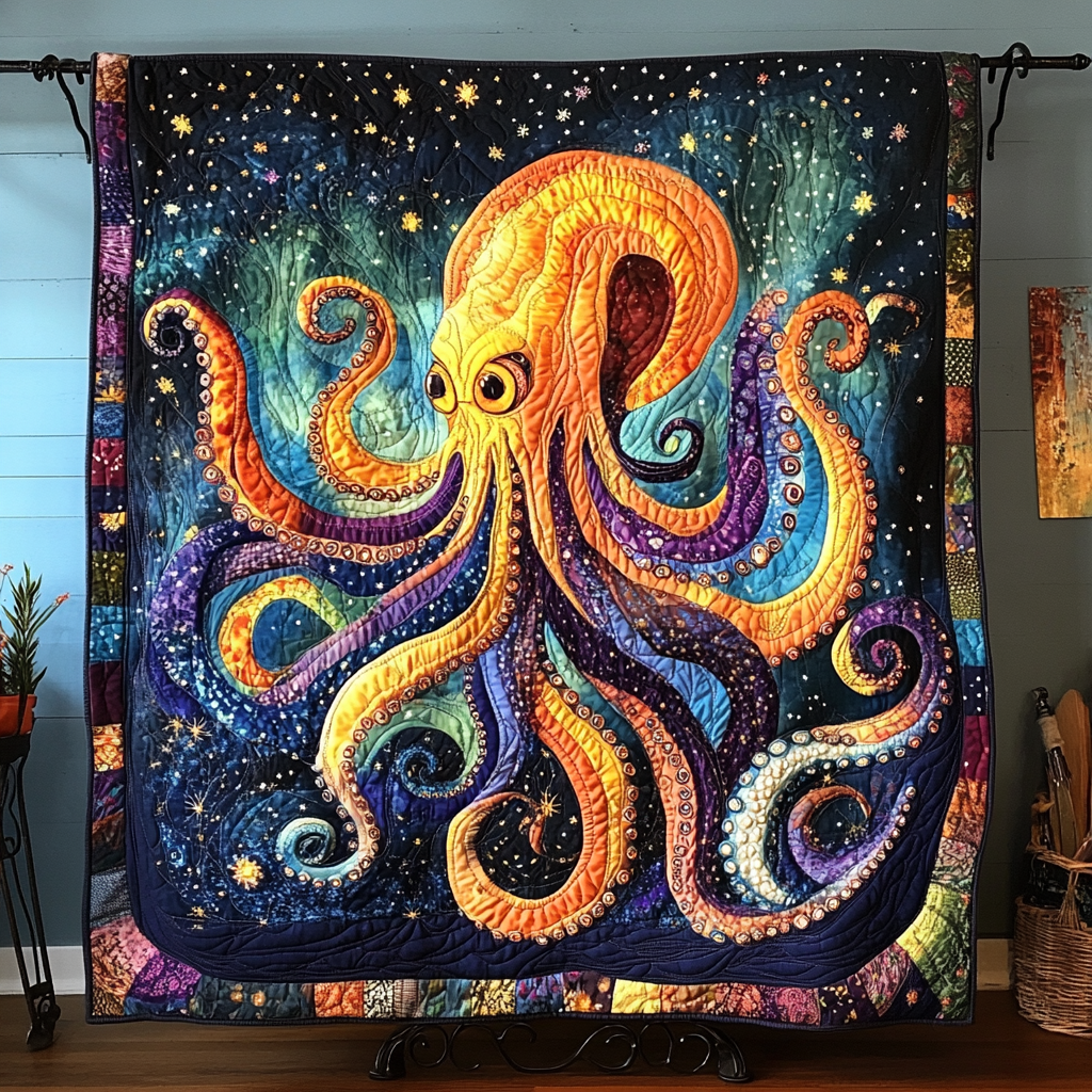 Octopus Wonderland Quilted Blanket Best Couch Throw Blanket Owl Lovers Gifts For Him - Marykun