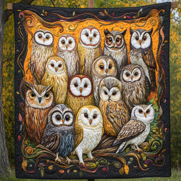 Owl Clan Quilted Blanket Nice Throw Blanket Unique Gifts For Owl Lovers - Marykun