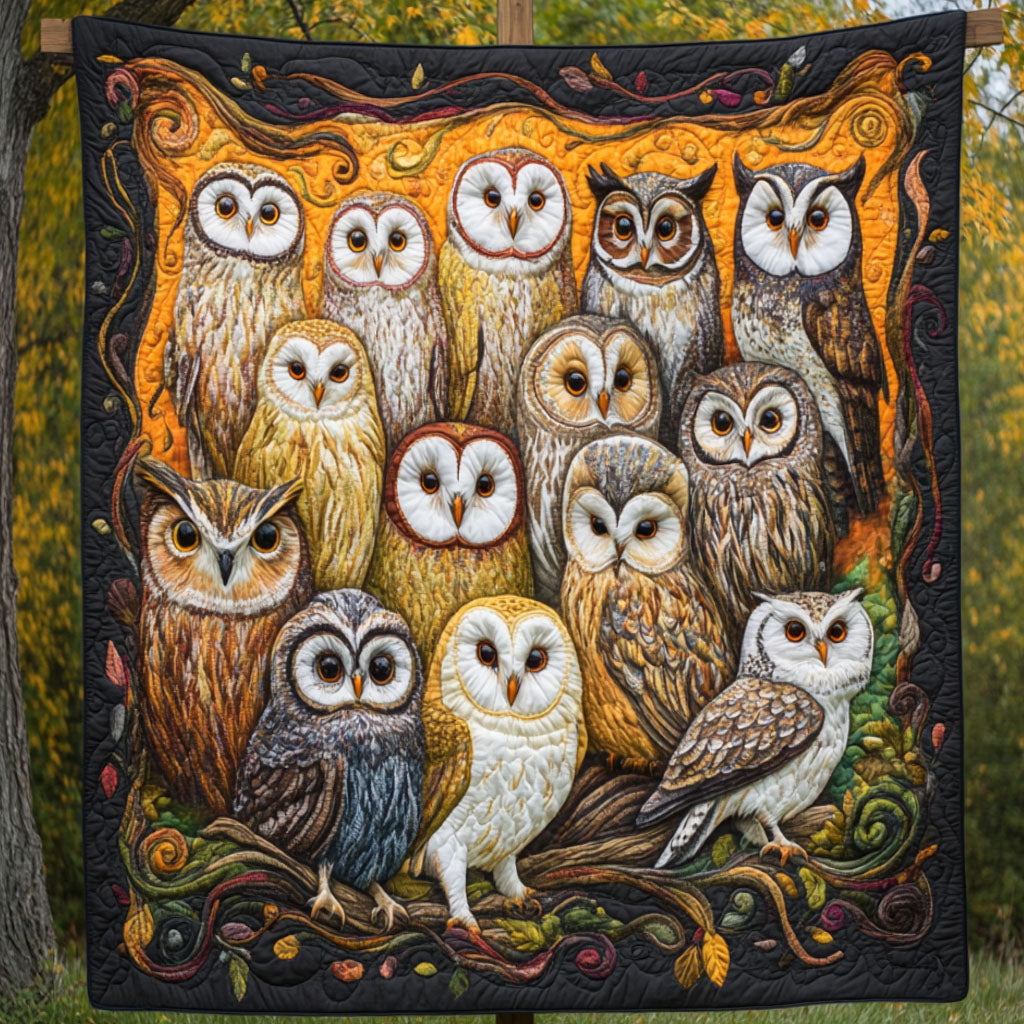Owl Clan Quilted Blanket Nice Throw Blanket Unique Gifts For Owl Lovers - Marykun
