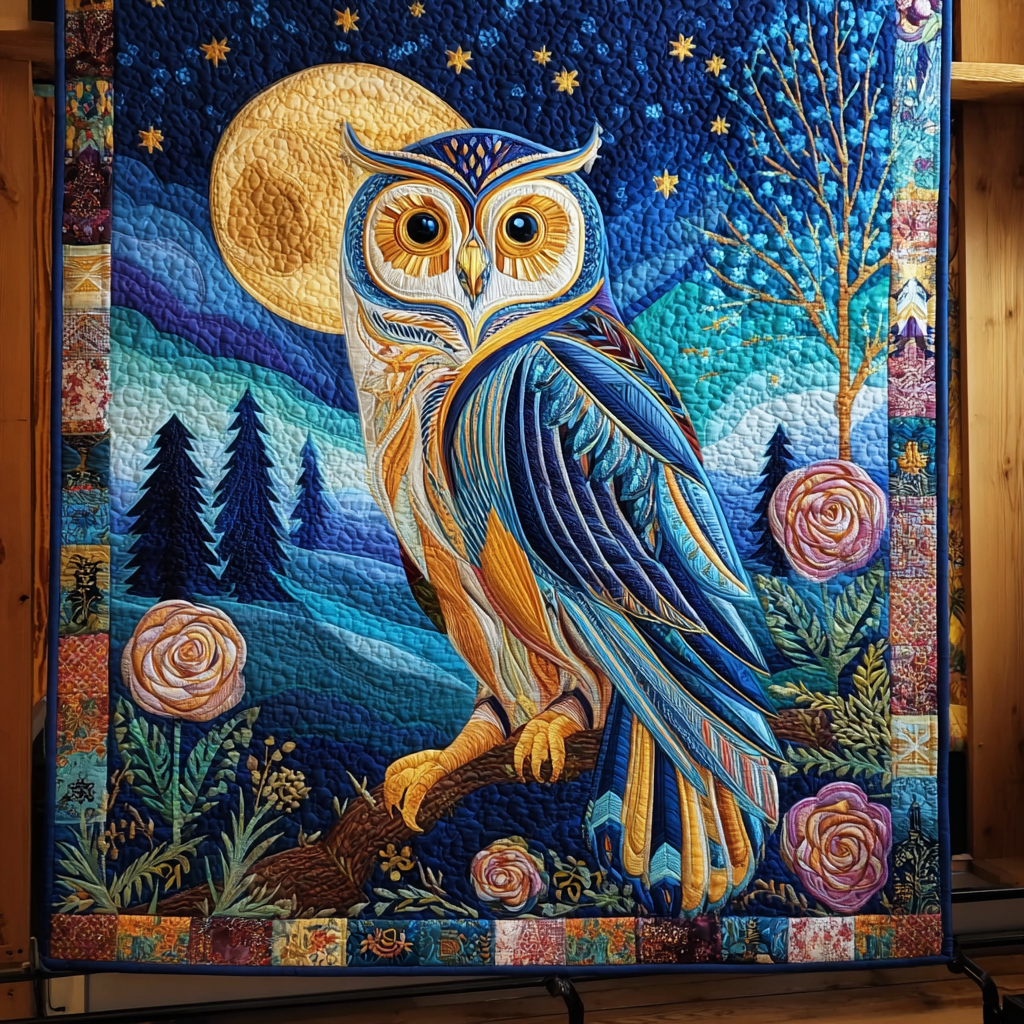 Owl Haven Quilted Blanket Christmas Holiday Gifts For Dragonfly Lovers - Marykun