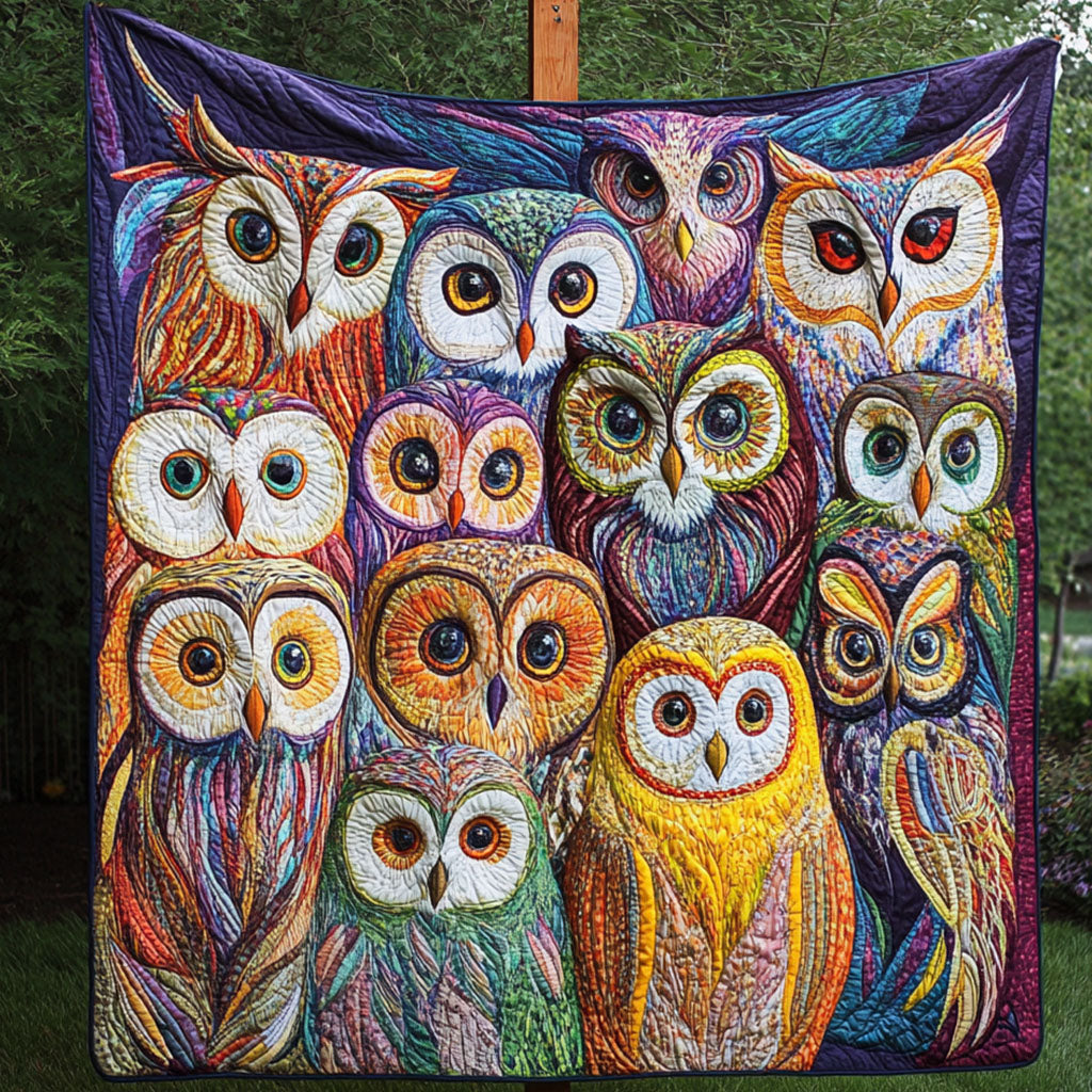 Owl Haven Quilted Blanket Holiday Throw Blanket Owl Gifts For Woman - Marykun