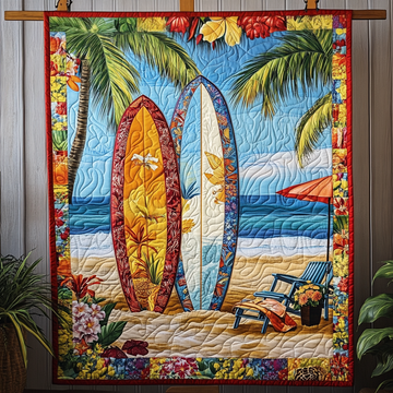 Palm Bloom Quilted Blanket Holiday Throw Blanket Best Gnome Gifts - Marykun