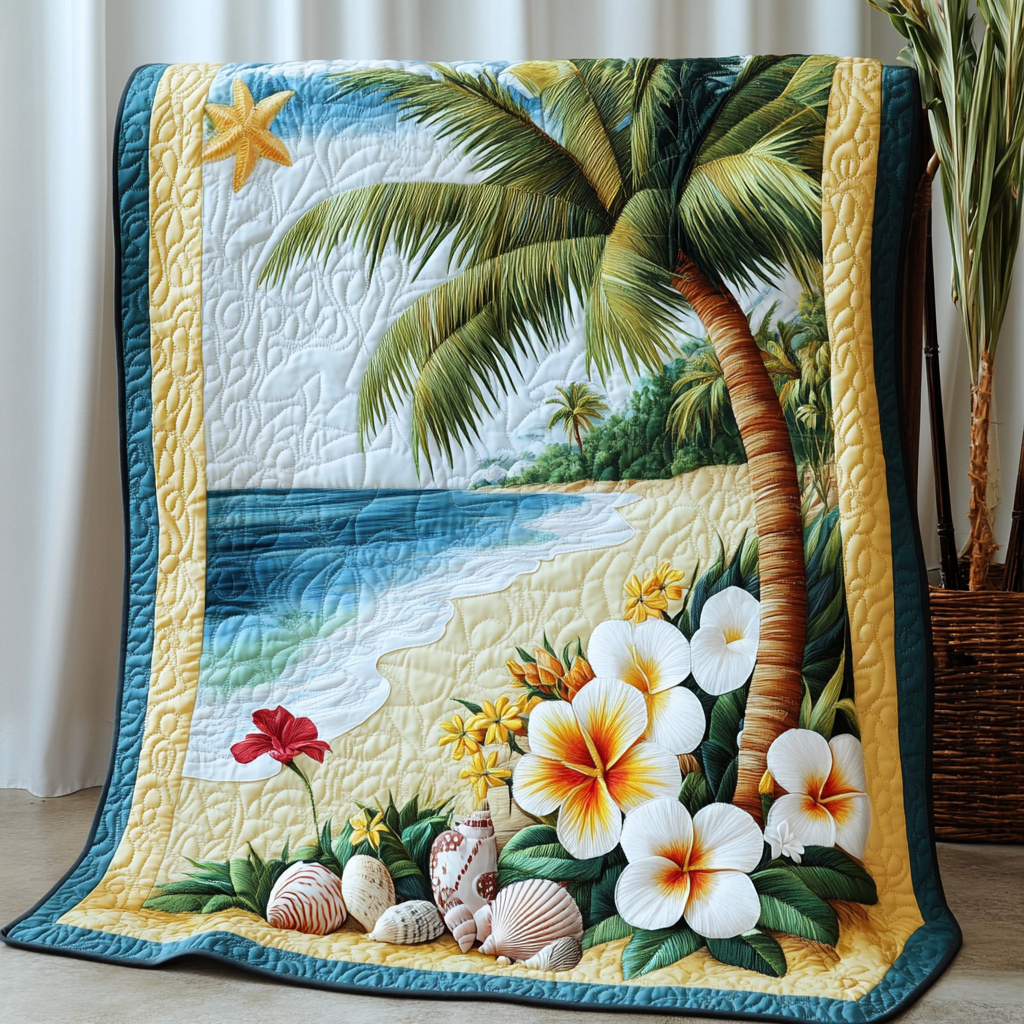 Palm Blossom Quilted Blanket Bed Room Decor Xmas Gifts For Mother In Law - Marykun