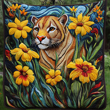 Panther in the Wild Quilted Blanket Best Couch Throw Blanket Gifts For Wildlife Enthusiasts - Marykun