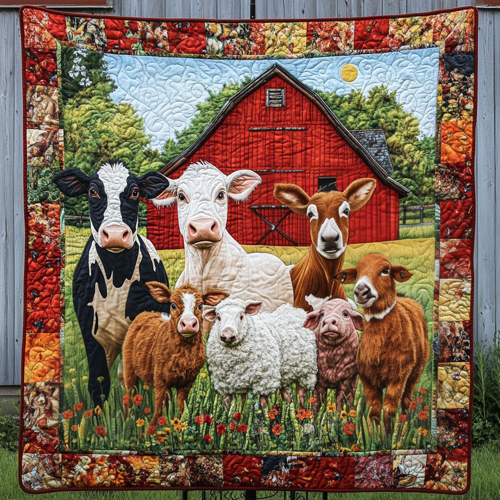 Pastoral Gathering Quilted Blanket Cozy Home Bedding Cow Gifts For Cow Lovers - Marykun