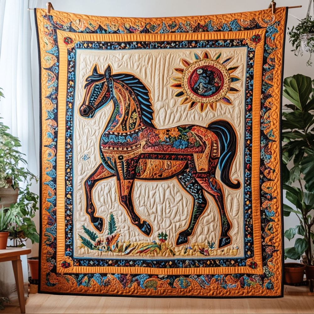 Patchwork Trot Quilted Blanket Xmas Holiday Gift Ideas For Horse Owners - Marykun