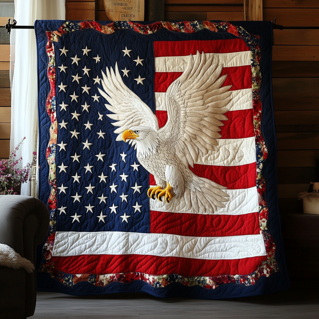 Patriot Sky Quilted Blanket Bedroom Xmas Decor Christian Christmas Gifts - Marykun