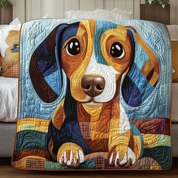 Paws and Pals Quilted Blanket Xmas Holiday Dachshund Gifts For Dog Lovers - Marykun