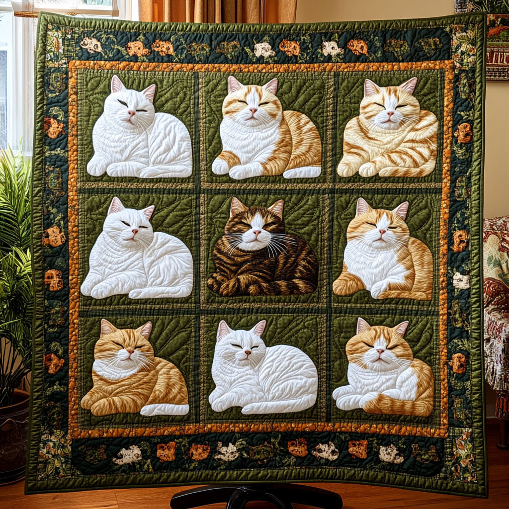 Paws Paradise Quilted Blanket Christmas Room Decor Black Cat Gift Ideas - Marykun