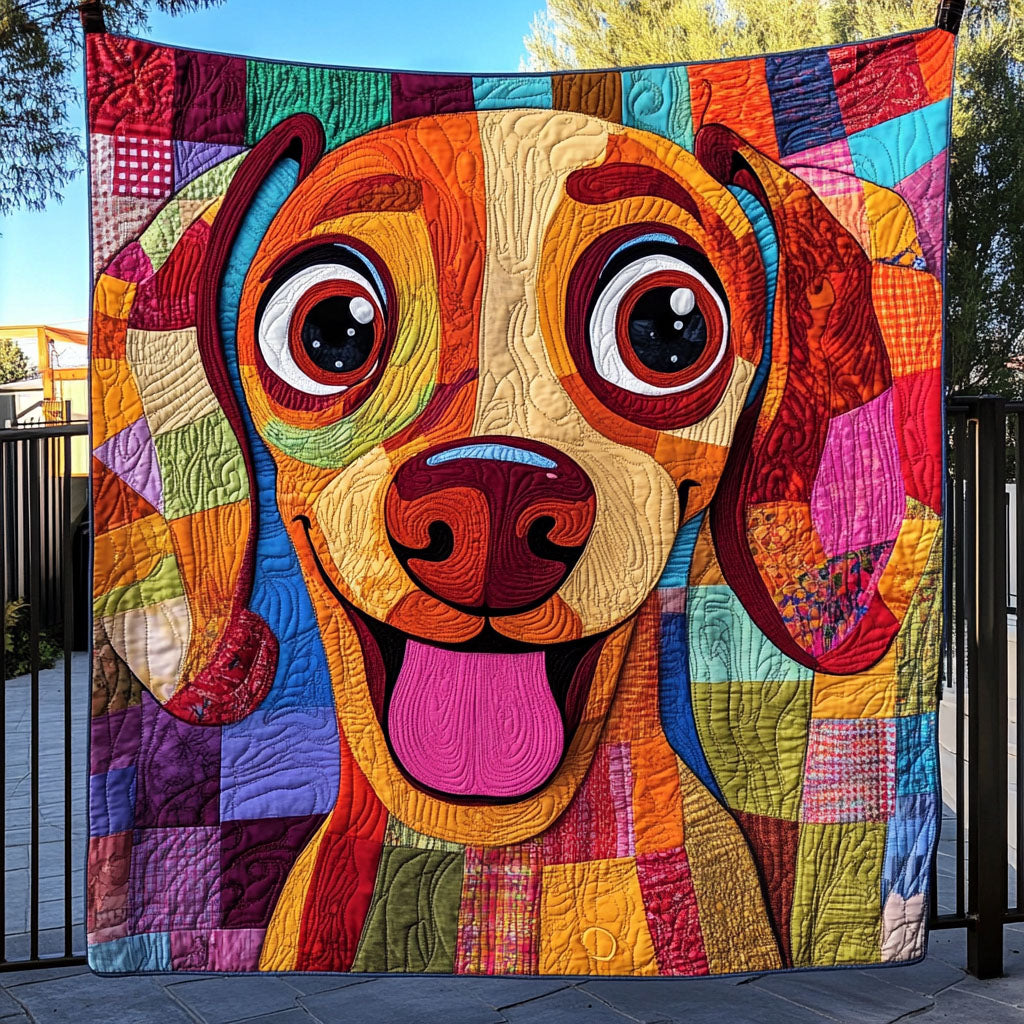 Pawsitive Energy Quilted Blanket Bedroom Xmas Decor Dachshund Gifts For Women - Marykun