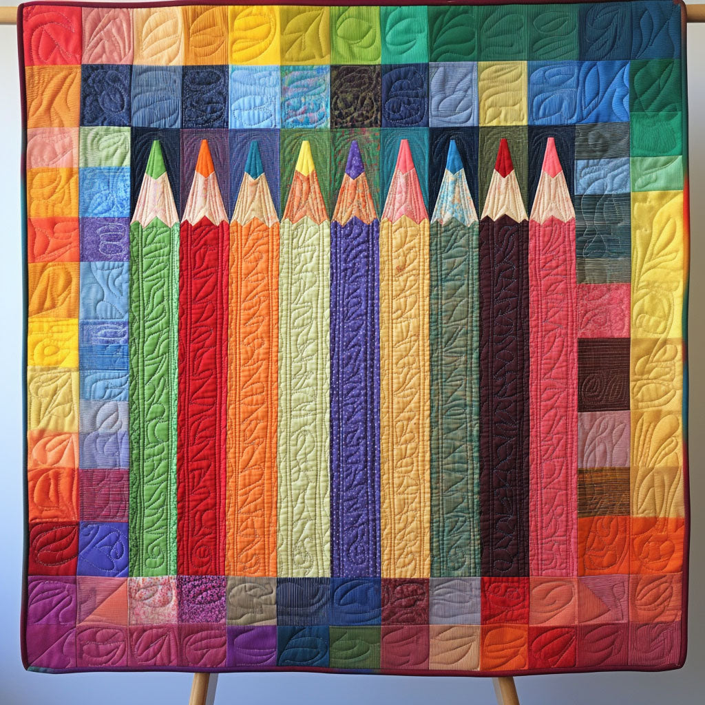 Pencil Patch Quilted Blanket Cozy Home Bedding Back To School Gifts For Teachers - Marykun