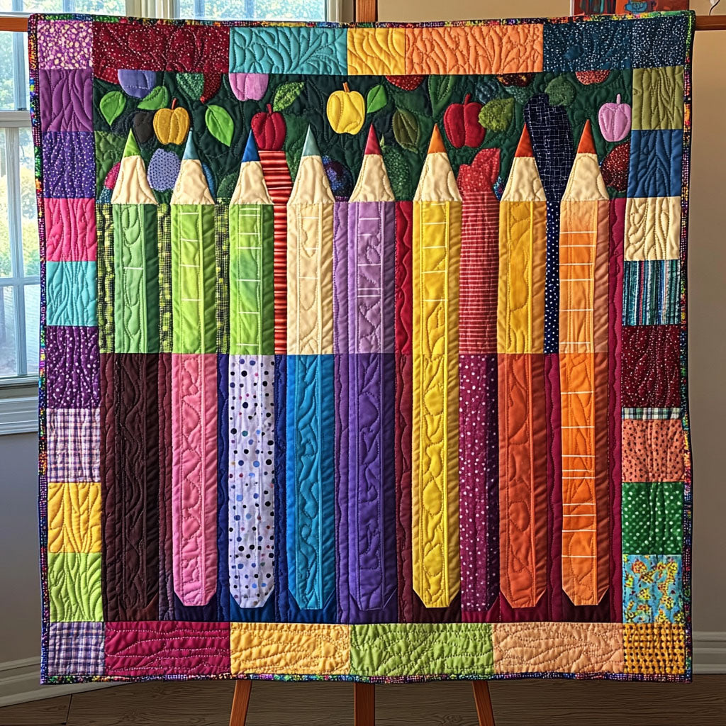 Pencil Power Quilted Blanket Bed Room Decor Back To School Gifts For Staff - Marykun