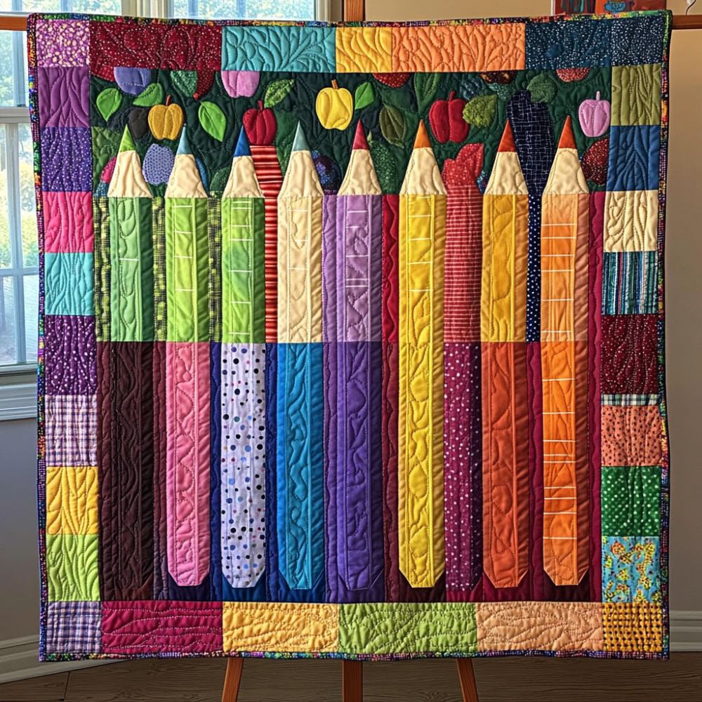 Pencil Power Quilted Blanket Bed Room Decor Back To School Gifts For Staff - Marykun