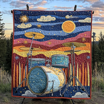 Percussion Paradise Quilted Blanket Best Throw Blanket Xmas Gifts For Drummers - Marykun
