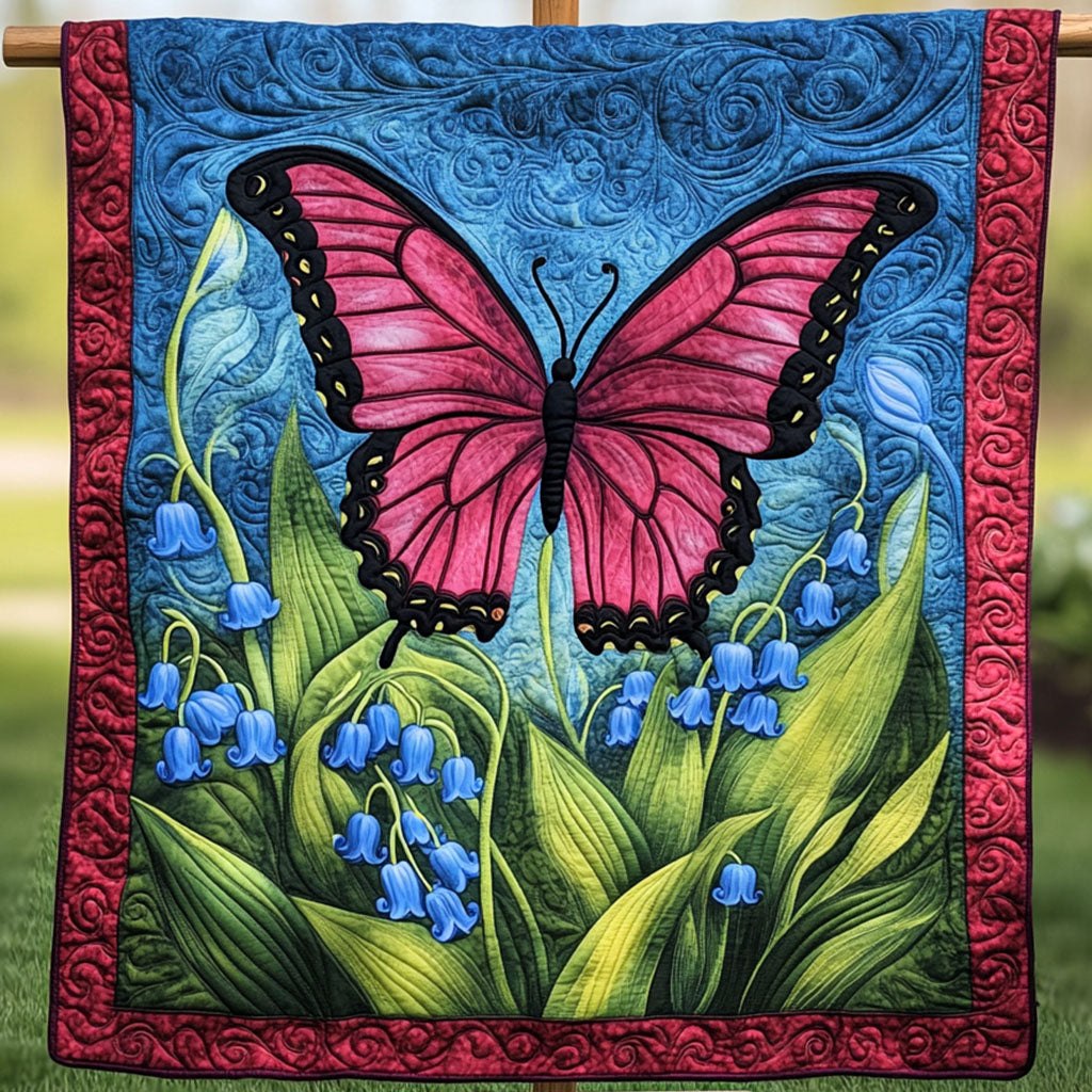 Pink Monarch Quilted Blanket Christmas Room Decor Unusual Butterfly Gifts - Marykun