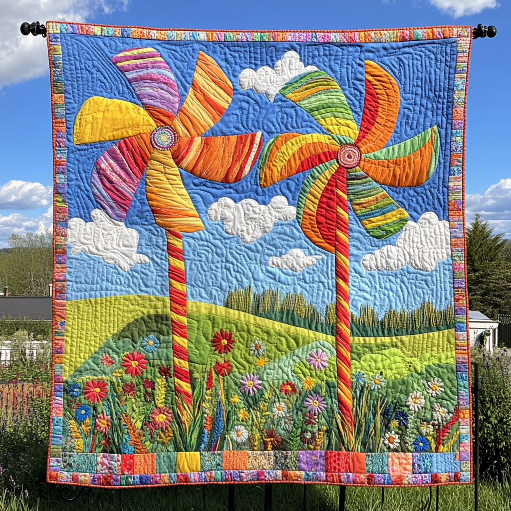 Pinwheel Glow Quilted Blanket Christmas Holiday Cool Gifts For Nature Lovers - Marykun