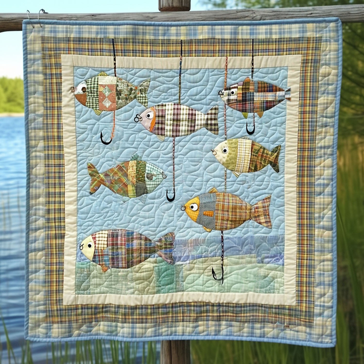 Pondside Play Quilted Blanket Christmas Throw Blanket Gifts For An Ocean Lover - Marykun