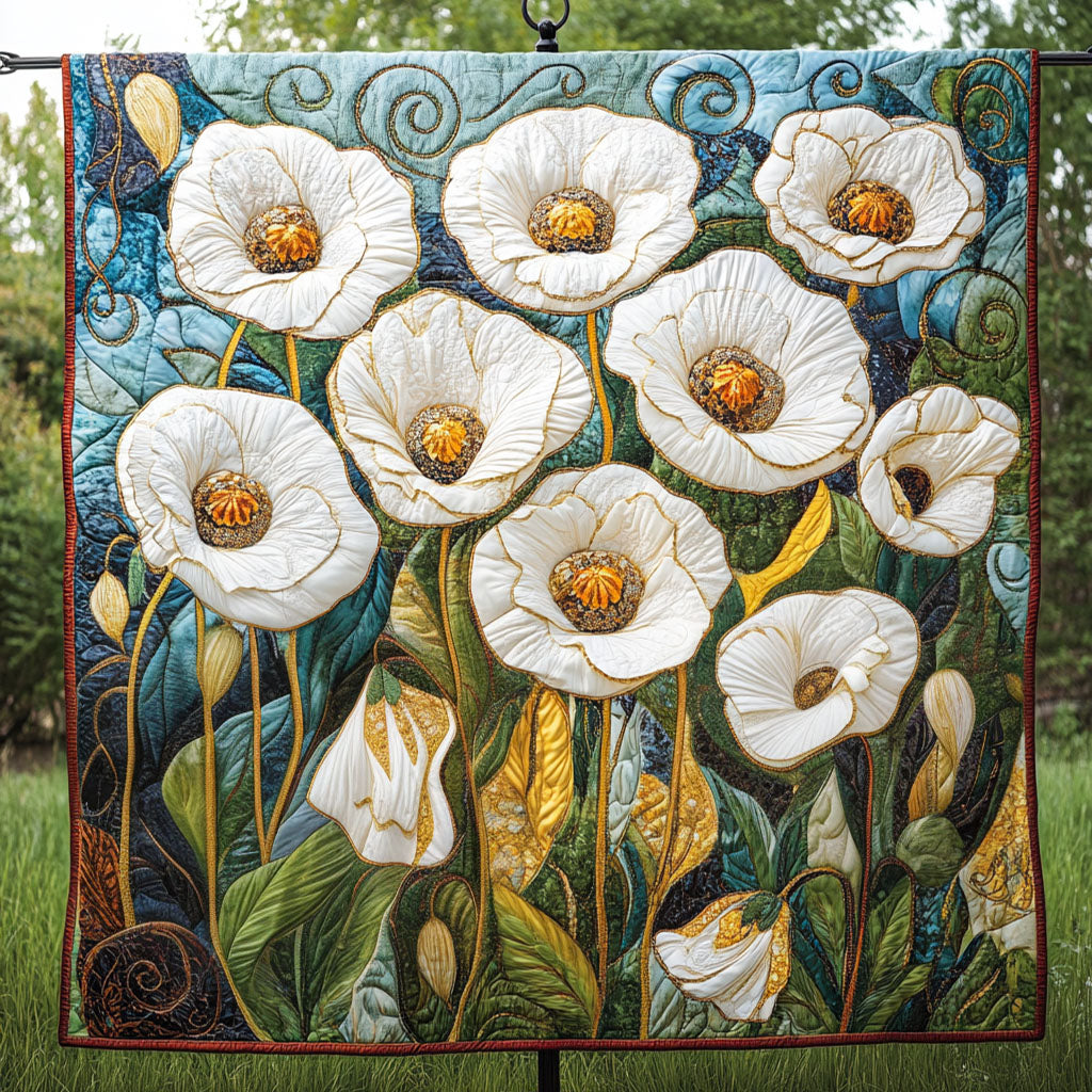 Poppy Serenity Quilted Blanket Christmas Room Decor Poppy Themed Gifts - Marykun