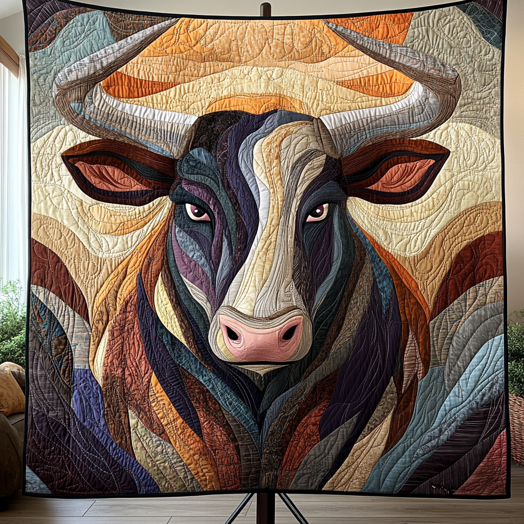 Prairie Spirit Quilted Blanket Bed Room Decor Gifts For Cattle Lovers - Marykun