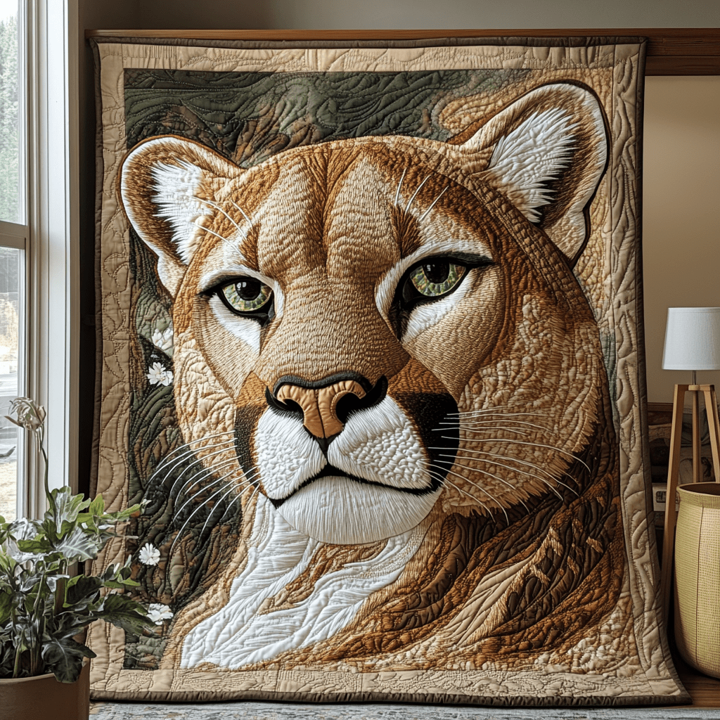 Puma Glaze Quilted Blanket Holiday Throw Blanket Leopard Gifts For Her - Marykun
