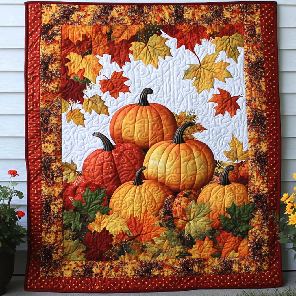 Pumpkin Country Walk Quilted Blanket Cozy Fall Blankets Ideas For Christmas Family Gifts - Marykun