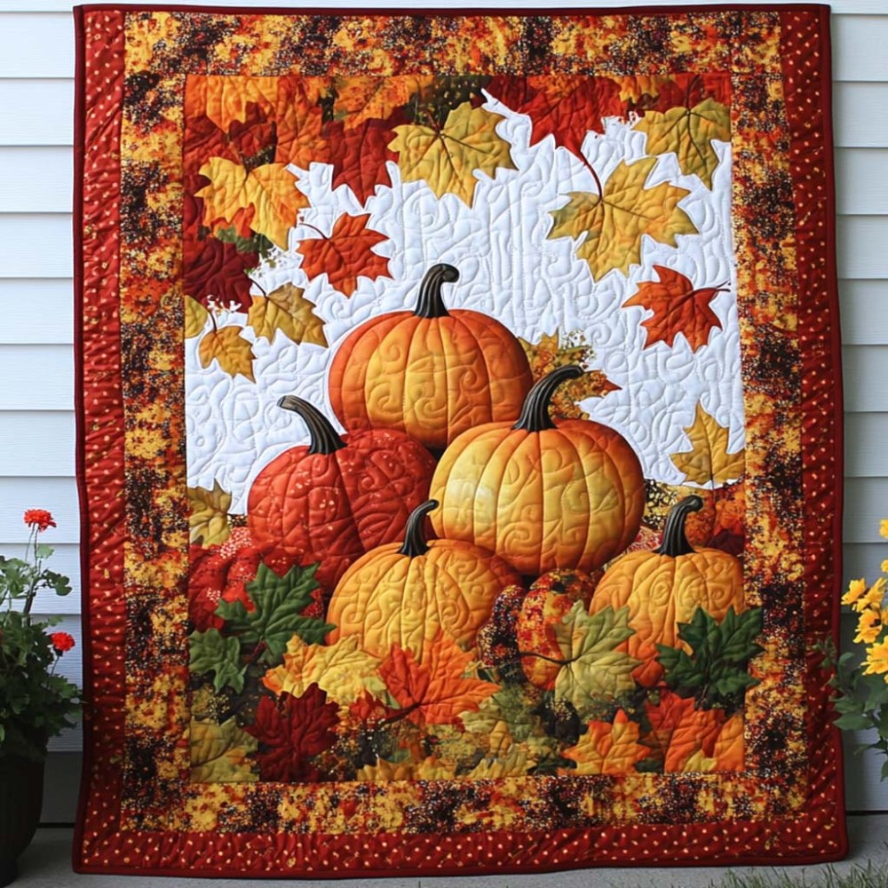 Pumpkin Country Walk Quilted Blanket Cozy Fall Blankets Ideas For Christmas Family Gifts - Marykun